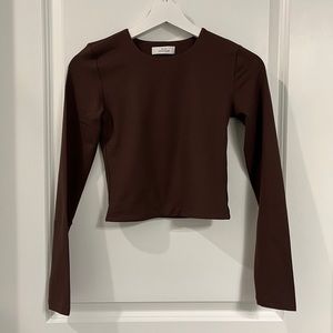 Aritzia Brown Long Sleeve Top